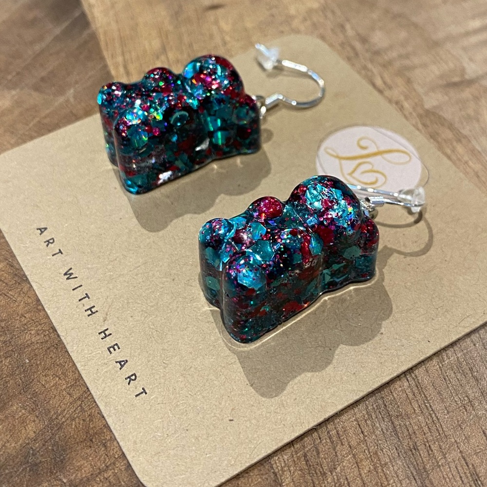 Resin Gummy Bear Earrings (NWT / Handmade)